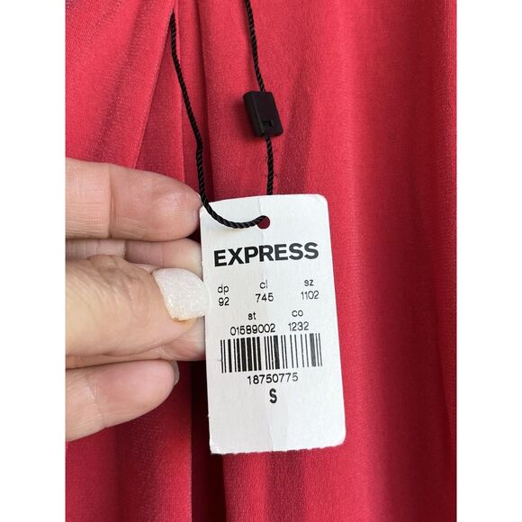 Express Mid Rise Paper bag Knit Pants - Size Small - Salmon Pink - Picture 5 of 11